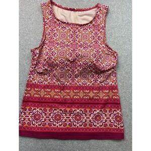 Lands End Top‎ Womens Size Small 4  Pink Floral Bra Build In Tropical Beach